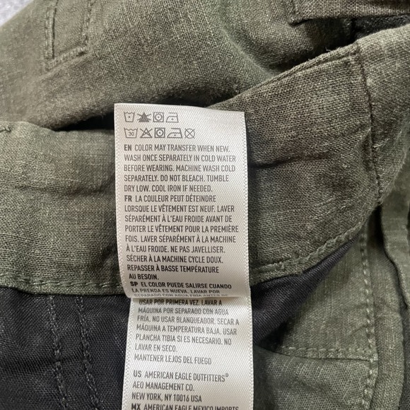 American Eagle Pleated Pants Womens 00 Reg Green Wide Leg Baggy Trousers Street - Picture 12 of 13